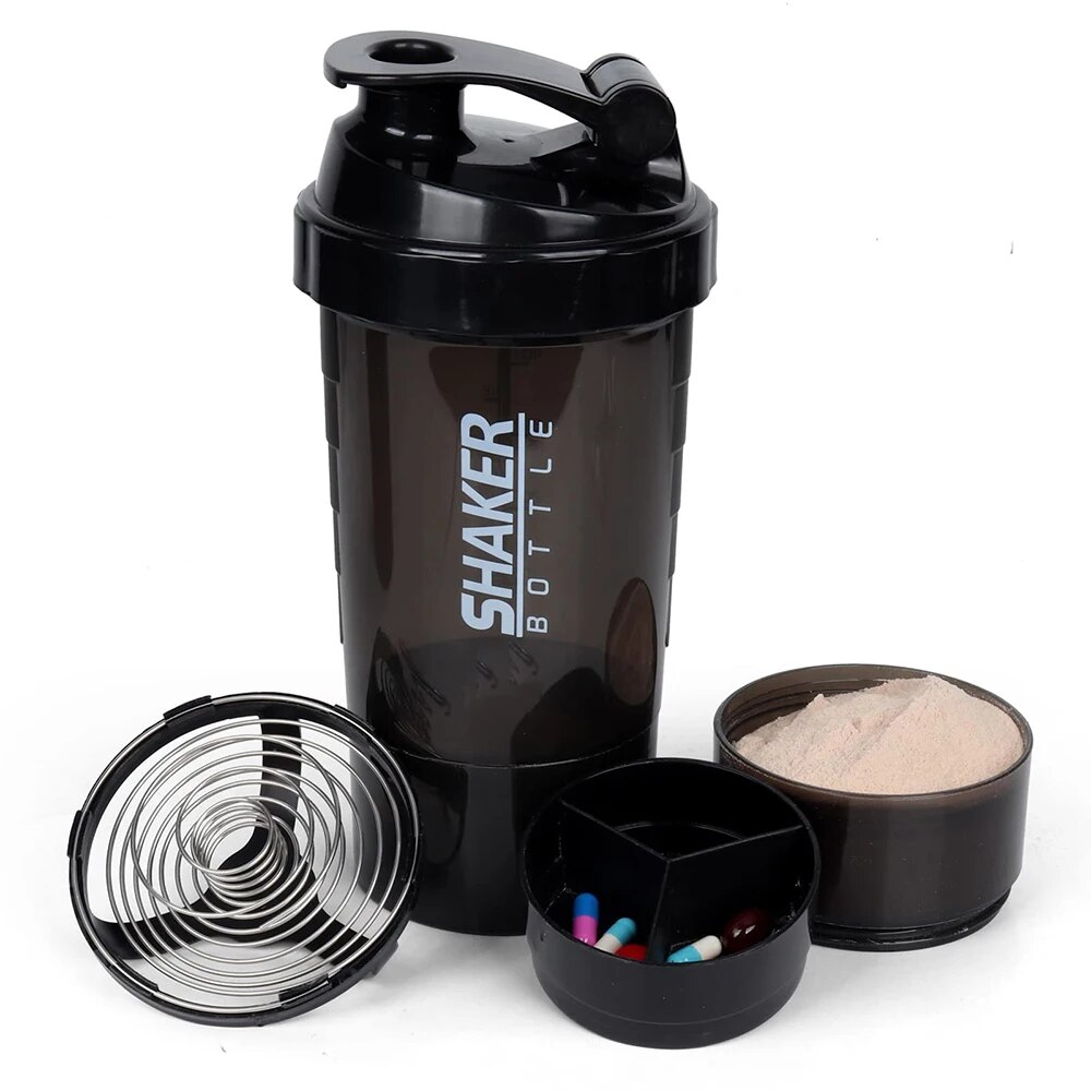 Protein Shaker Bottle - 3 couches Shaker bouteille de protéines