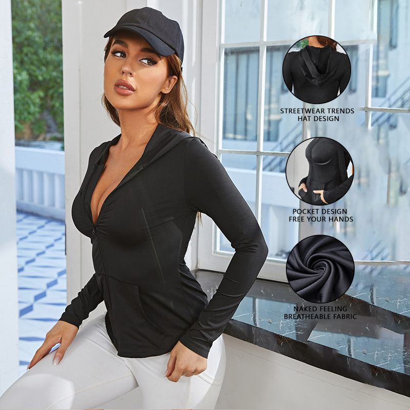Veste de sport noire pour femm - Fitness & Nutrition Lab Zapopan avis et prix