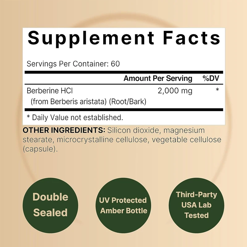 Supplément Berberine 60 capsul - Berberine Hcl Capsule avis et prix