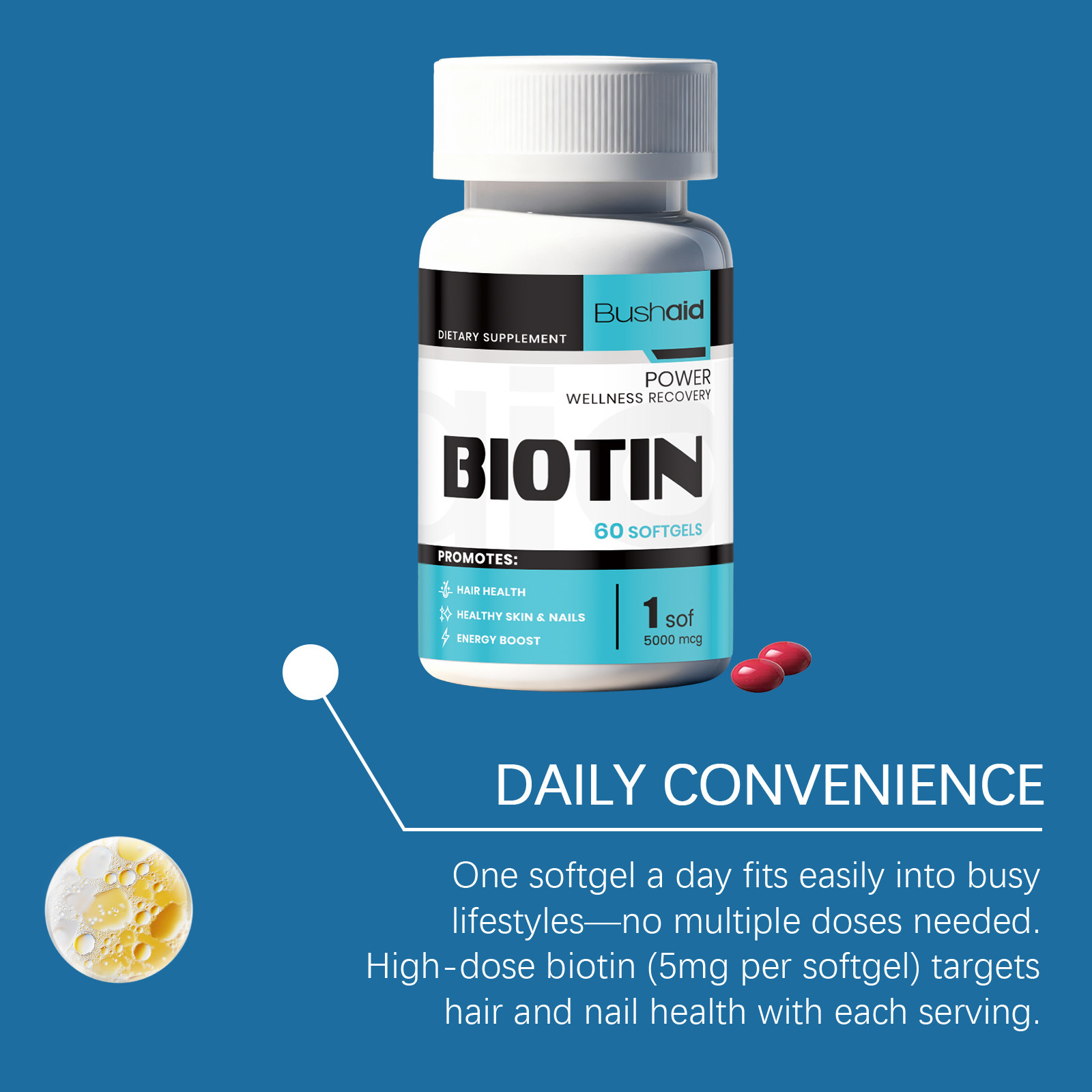 Capsules Molles de Biotine Hau - Biotin Hair Growth avis et prix